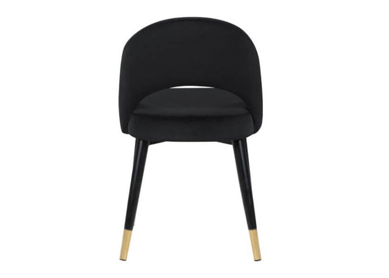 Black Velvet & Gold Dining Chair Set