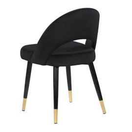 Black Velvet & Gold Dining Chair Set