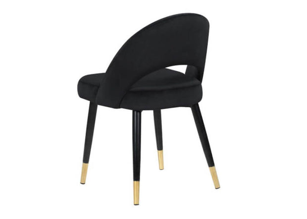 Black Velvet & Gold Dining Chair Set