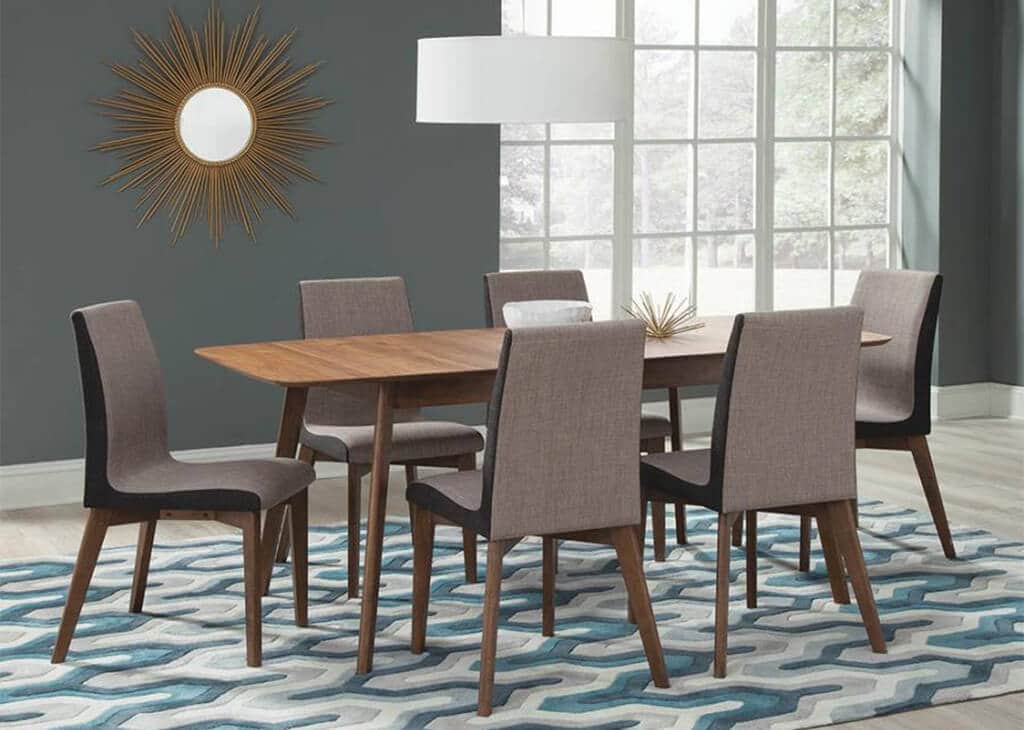 Natural Walnut Mid-Century Dining Table