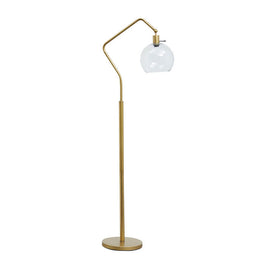 Brass Tone & Glass Floor Lamp