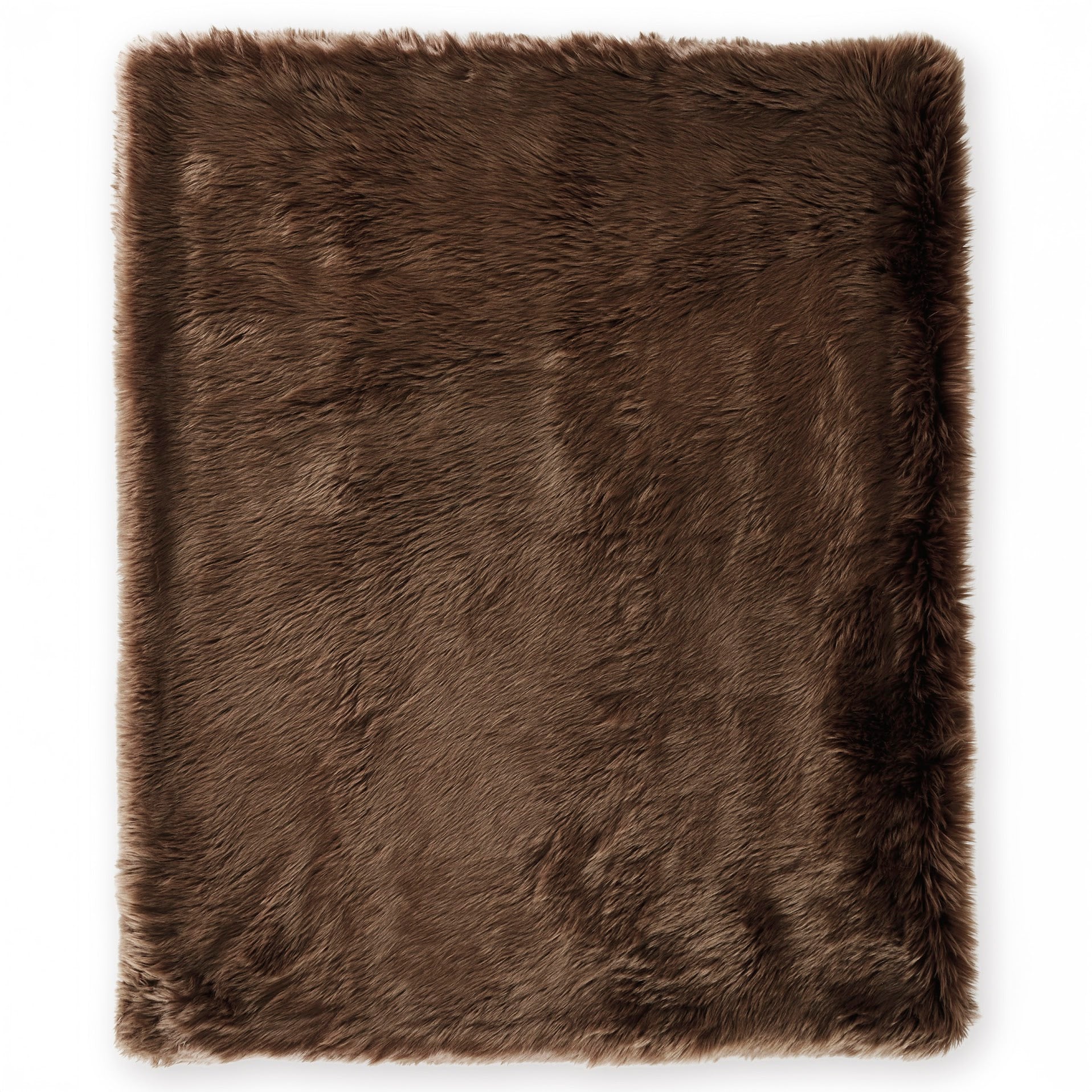 Luxury Brown Faux Fur Throw Blanket