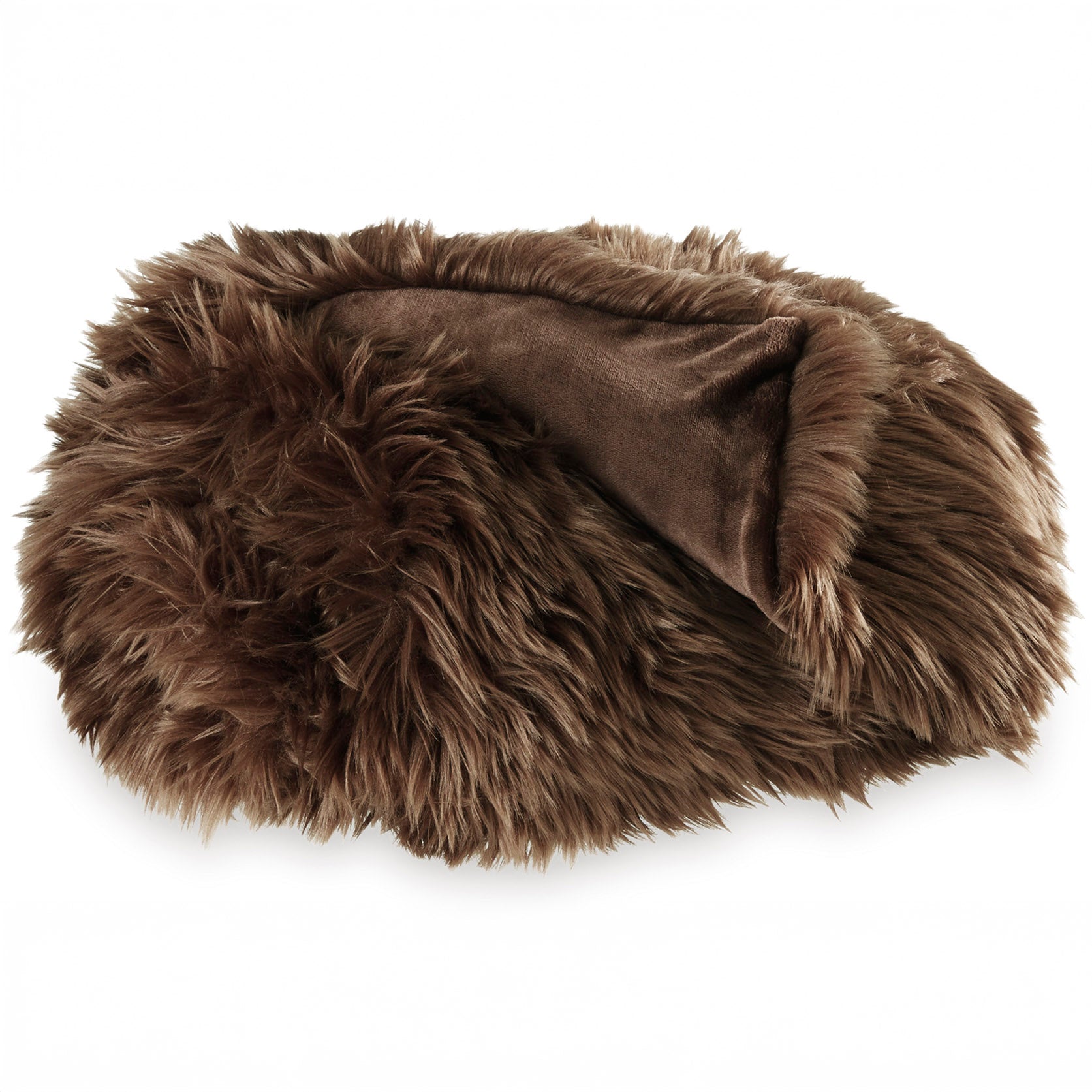 Luxury Brown Faux Fur Throw Blanket