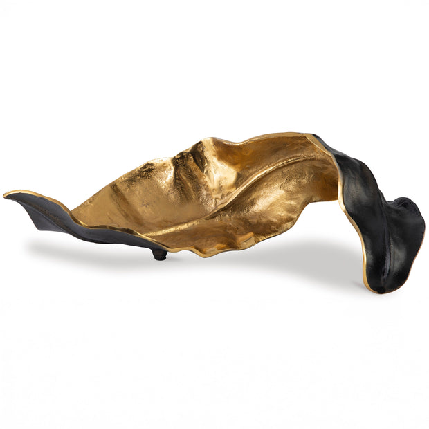 Gold & Black Leaf Decorative Sculpture