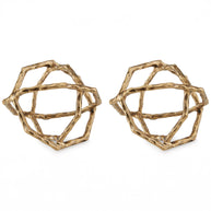 Geometric Decor with Antiqued Brass Finish Sculpture