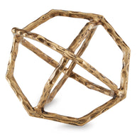 Geometric Decor with Antiqued Brass Finish Sculpture