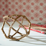 Geometric Decor with Antiqued Brass Finish Sculpture