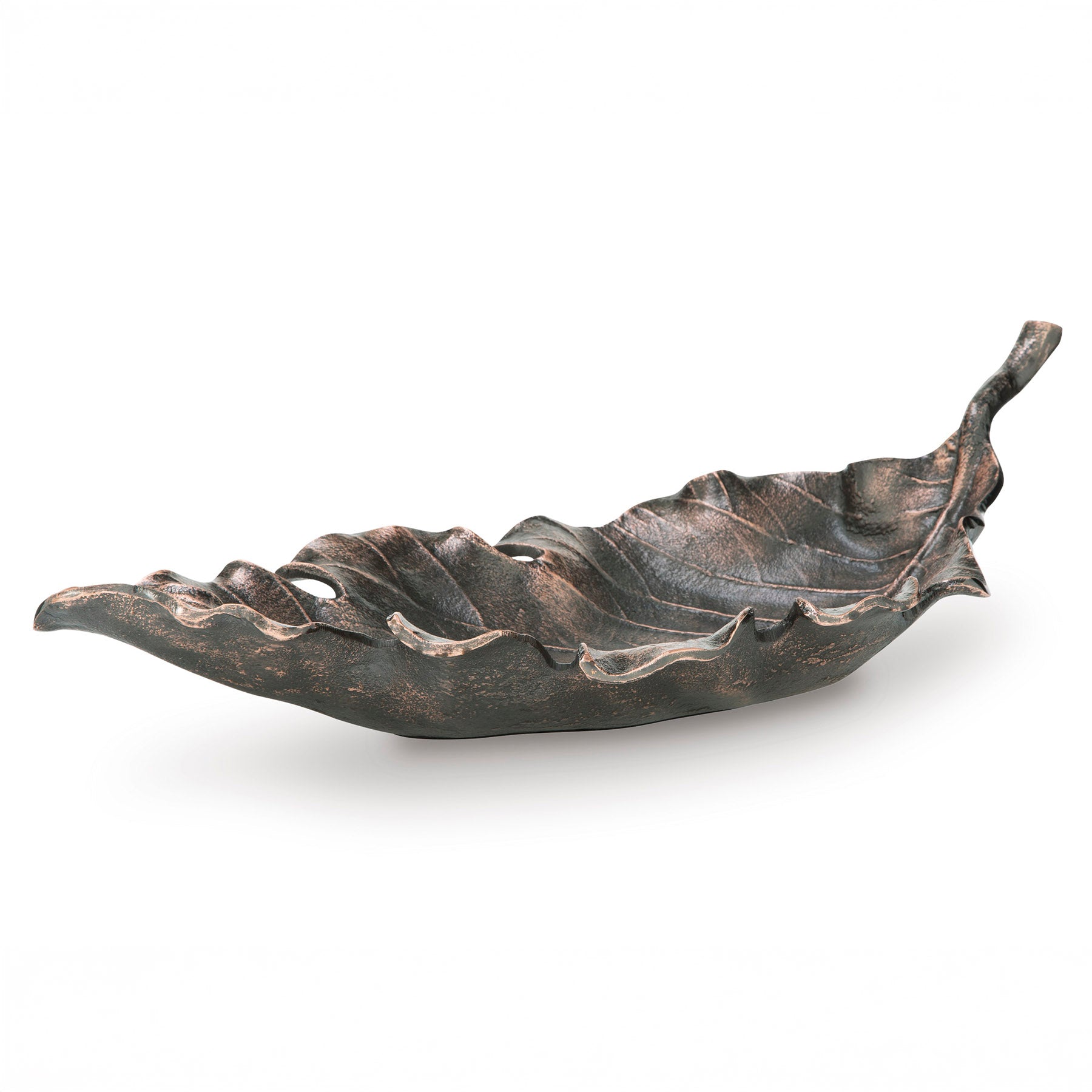 Antiqued Copper Cast Aluminum Leaf Decor