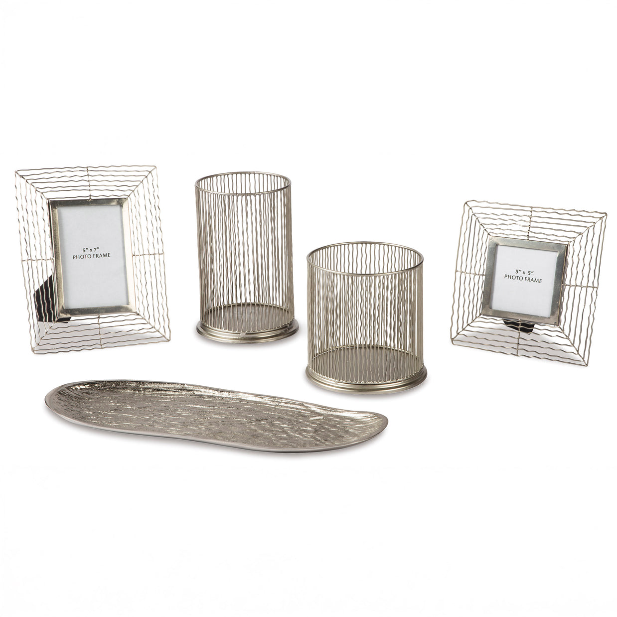 Silver Metal Tabletop Décor Set