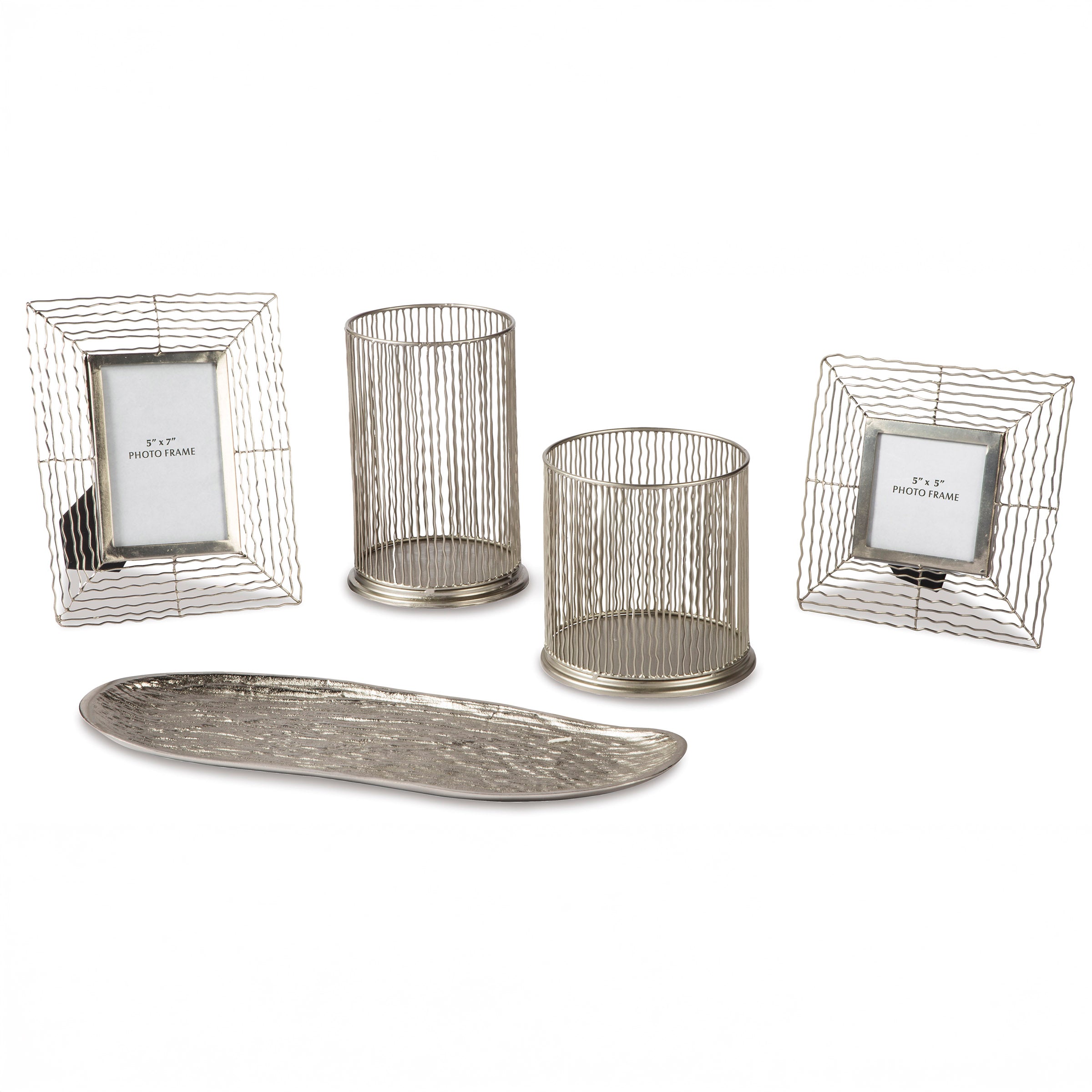 Silver Metal Tabletop Décor Set