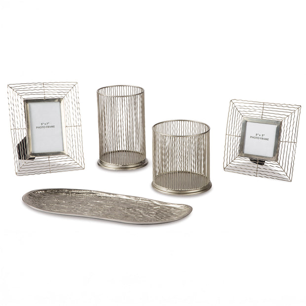 Silver Metal Tabletop Décor Set