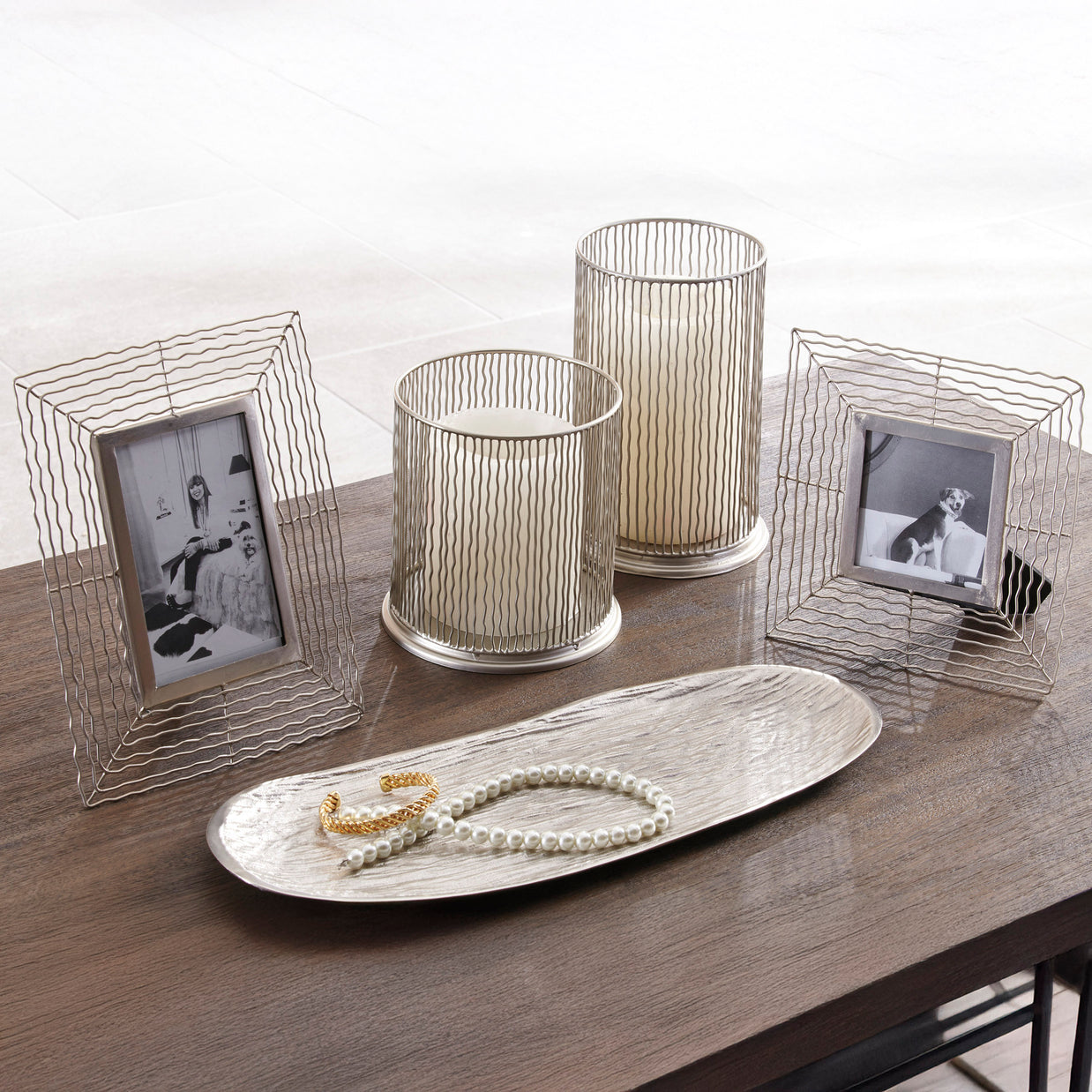 Silver Metal Tabletop Décor Set