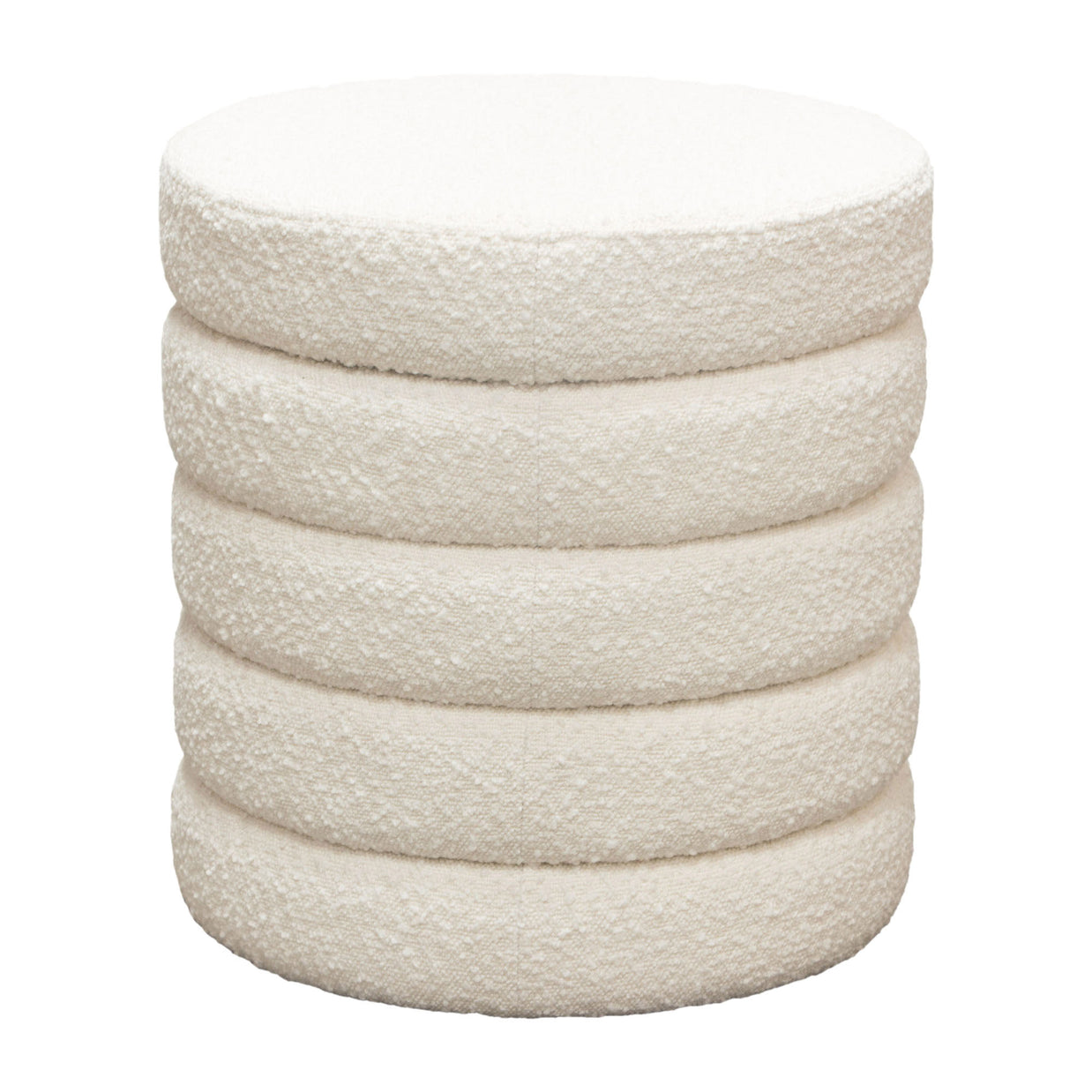 White Bouclé Ottoman
