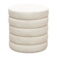White Bouclé Ottoman