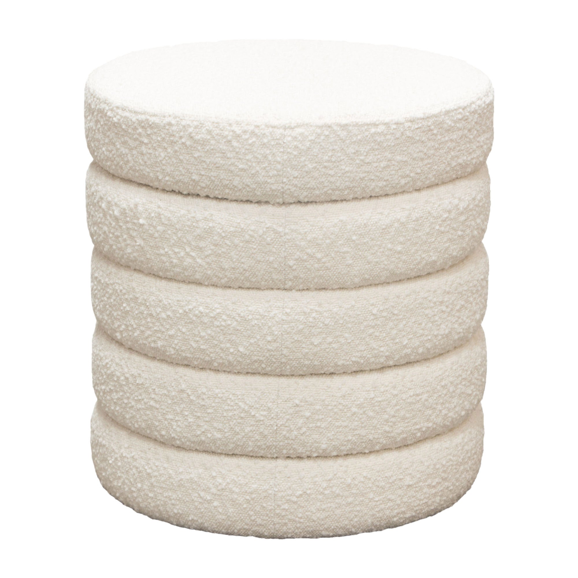 White Bouclé Ottoman