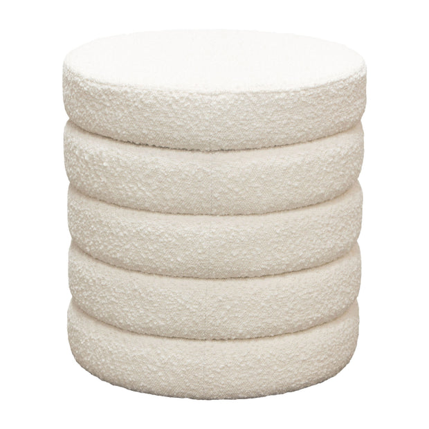 White Bouclé Ottoman