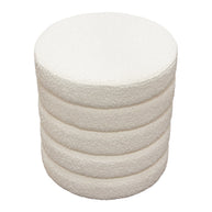 White Bouclé Ottoman