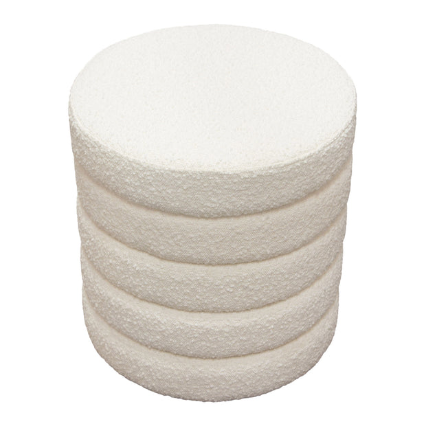White Bouclé Ottoman