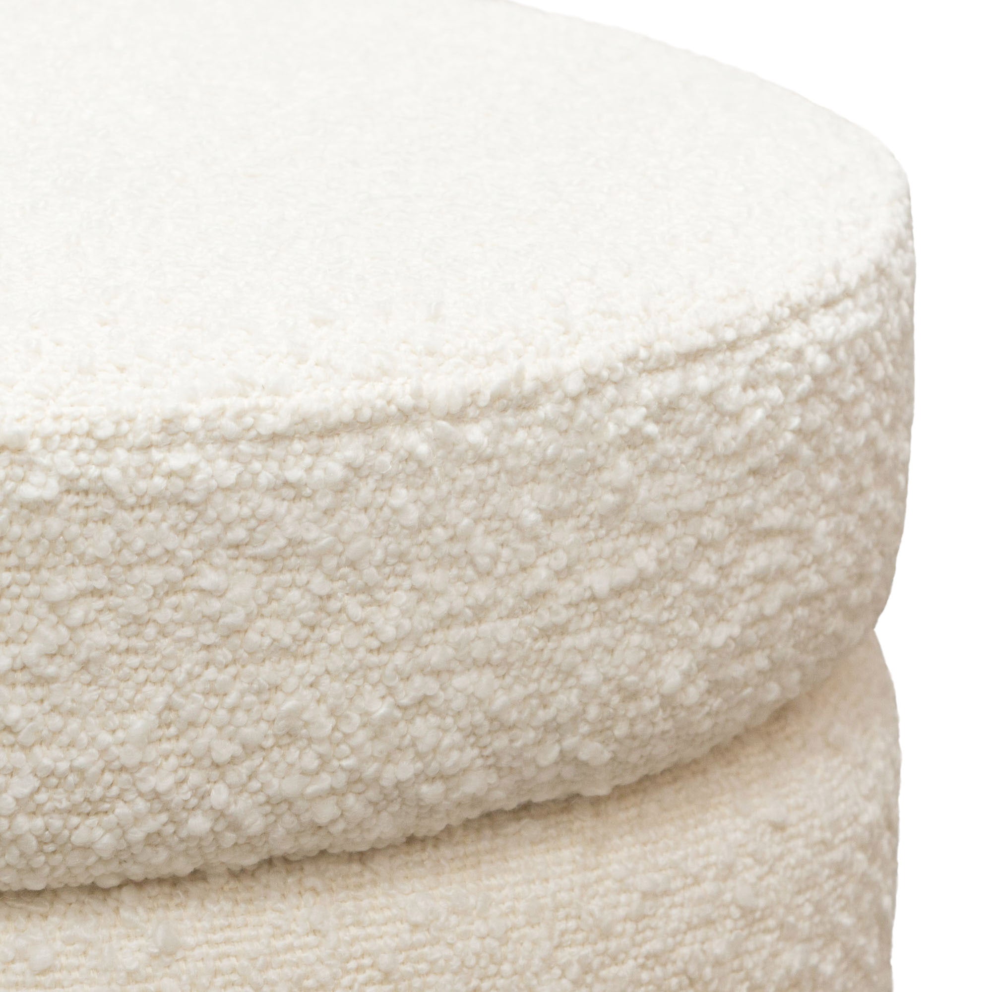 White Bouclé Ottoman
