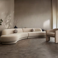 Beige Velvet Sofa