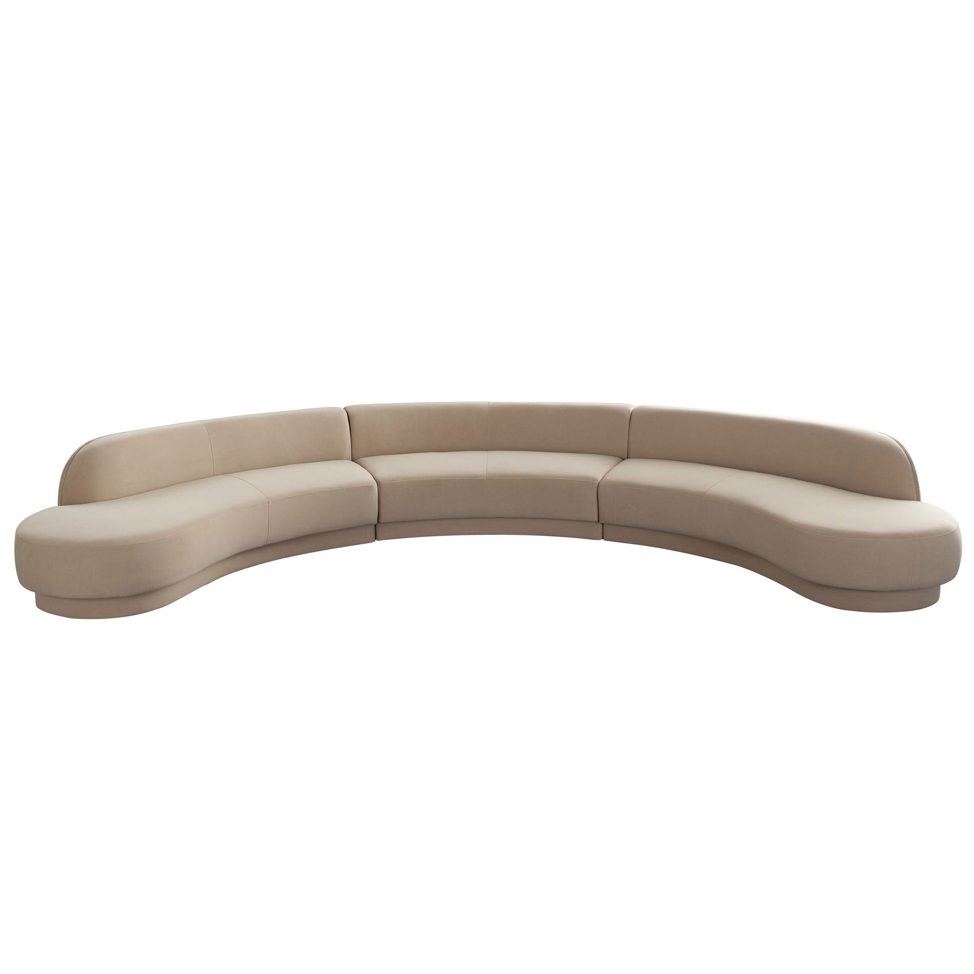 3 Piece Beige Velvet Sectional