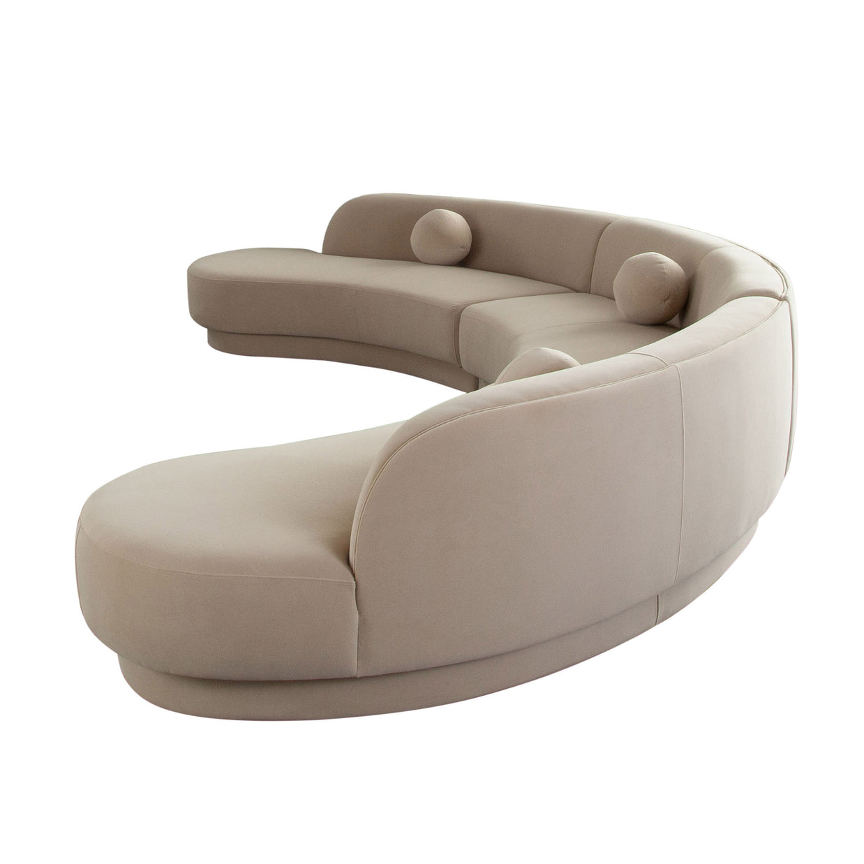 3 Piece Beige Velvet Sectional