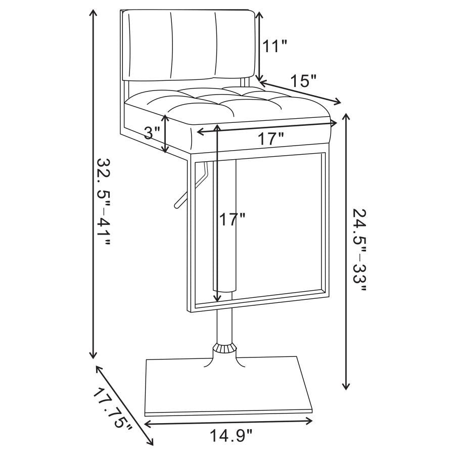 Contemporary Adjustable Leatherette Bar Stool