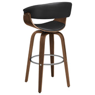Faux Leather Mid-Century Inspired Swivel Bar Stool