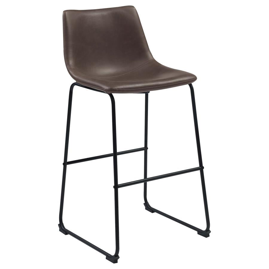 Two-Tone Armless Brown Leatherette Stool Set