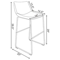 Two-Tone Armless Brown Leatherette Stool Set