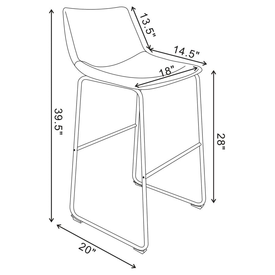Two-Tone Armless Brown Leatherette Stool Set
