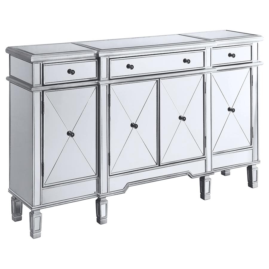 Glam Mirrored Accent Cabinet