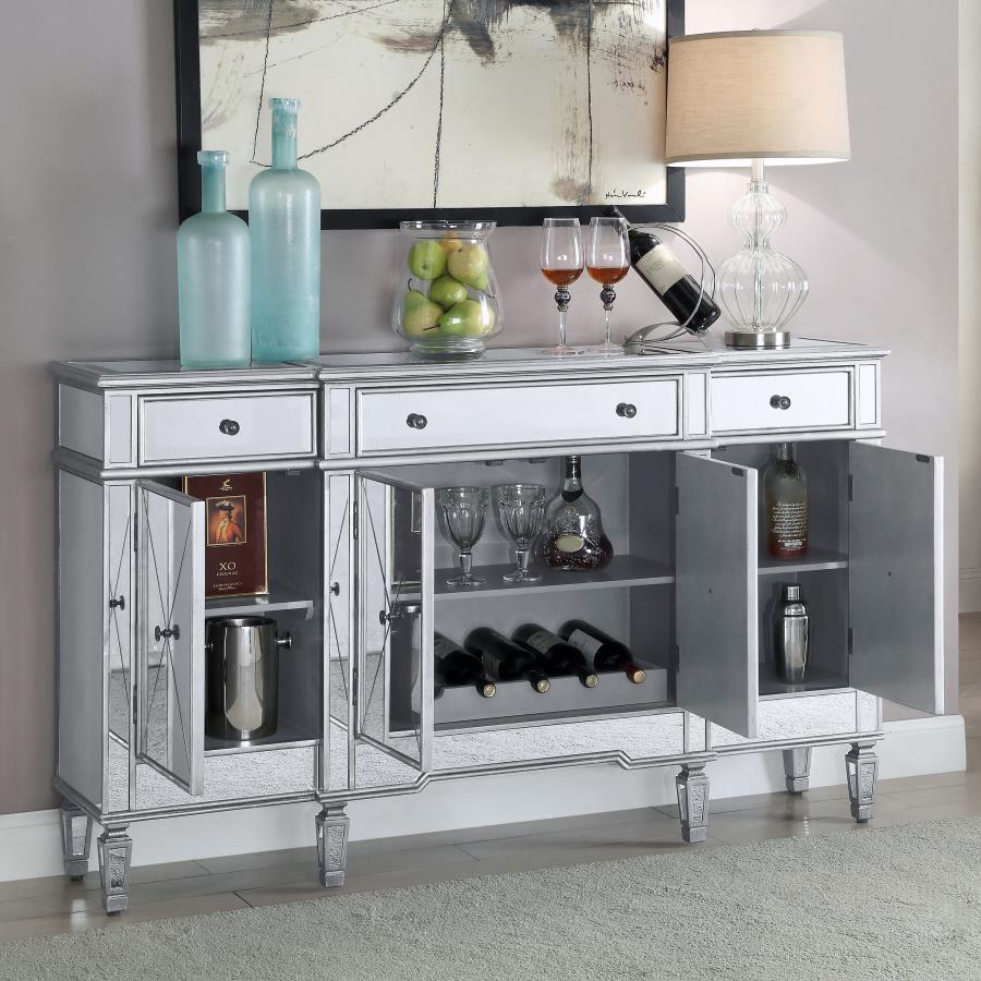 Glam Mirrored Accent Cabinet