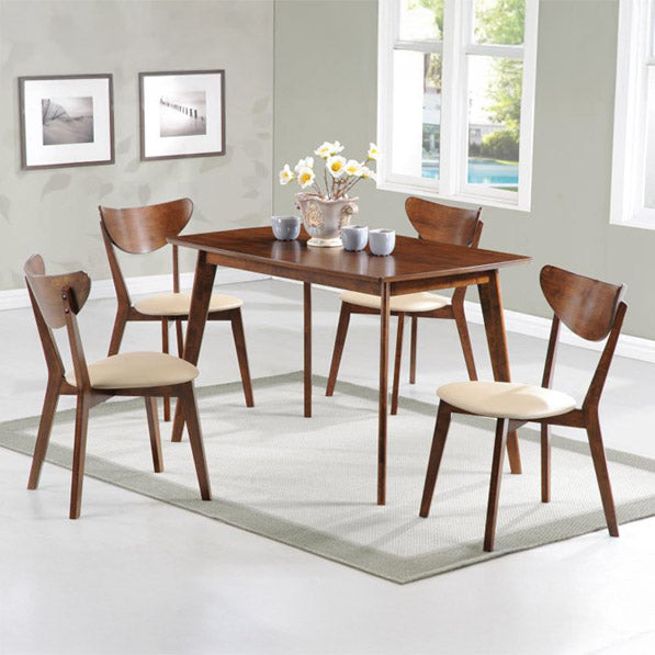 Mid-Century Inspired Chestnut & Beige Dining Chair (Set of 2)