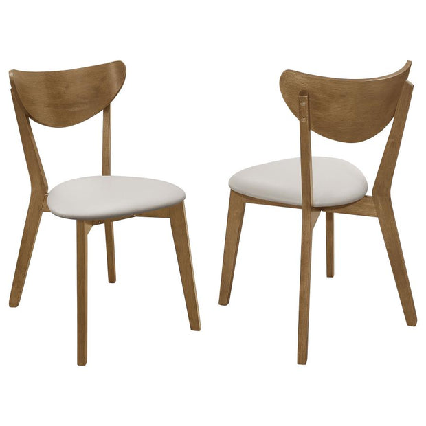 Mid-Century Inspired Chestnut & Beige Dining Chair (Set of 2)
