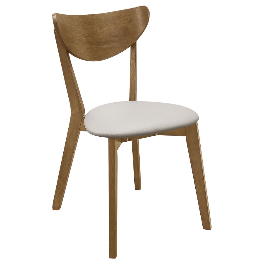 Mid-Century Inspired Chestnut & Beige Dining Chair (Set of 2)