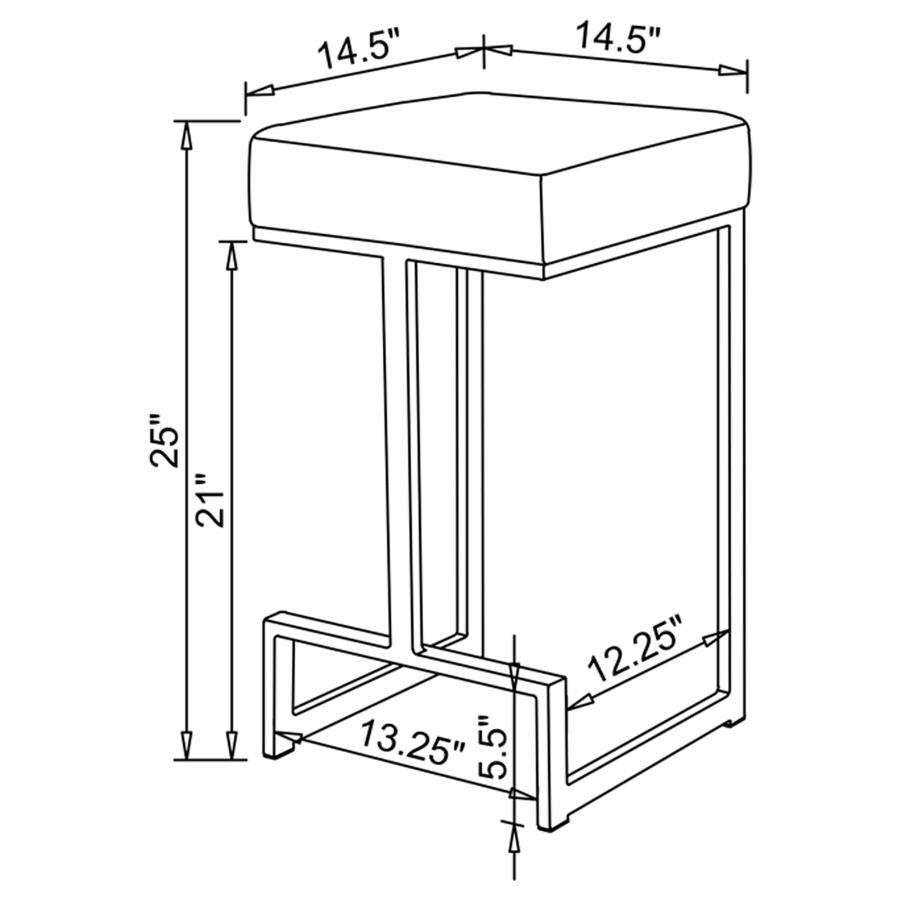 Contemporary Square & Chrome Counter Stool