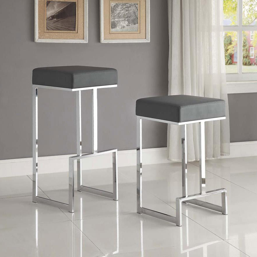 Contemporary Square & Chrome Counter Stool