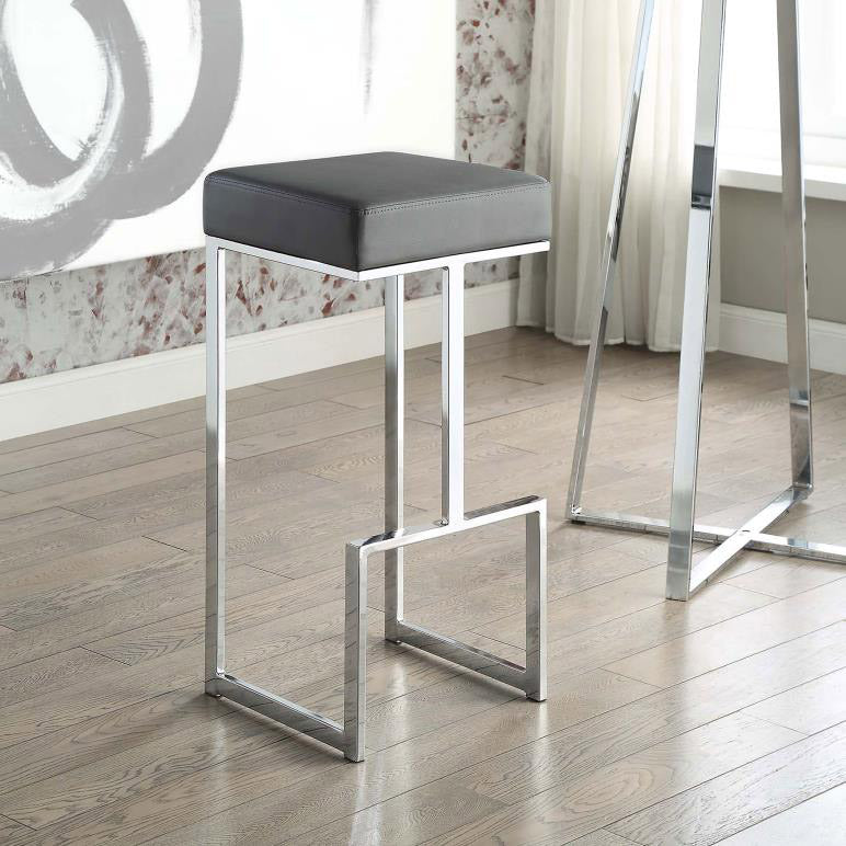 Contemporary Square & Chrome Bar Stool