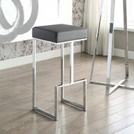 Contemporary Square & Chrome Bar Stool