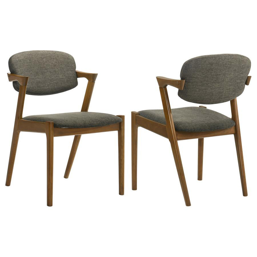 Walnut & Gray Mid-Century Inspired Dining Chair Set