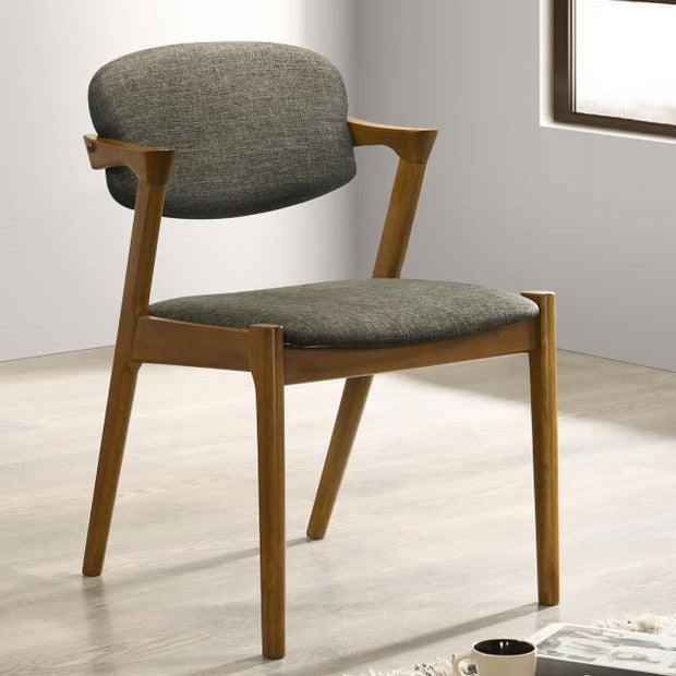 Walnut & Gray Mid-Century Inspired Dining Chair Set