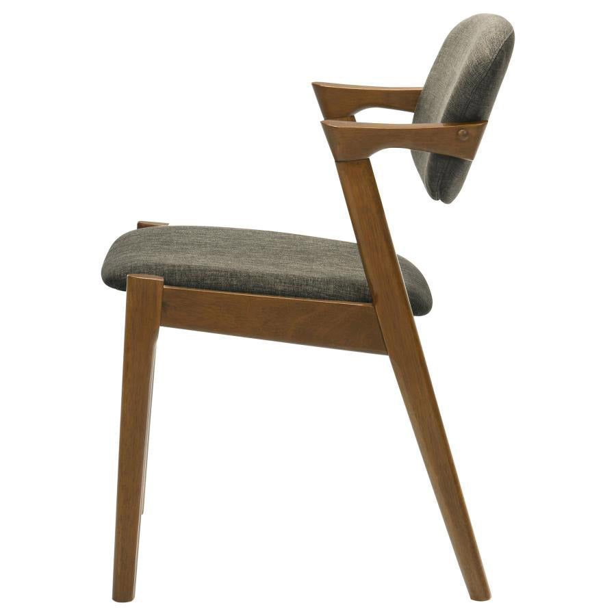 Walnut & Gray Mid-Century Inspired Dining Chair Set