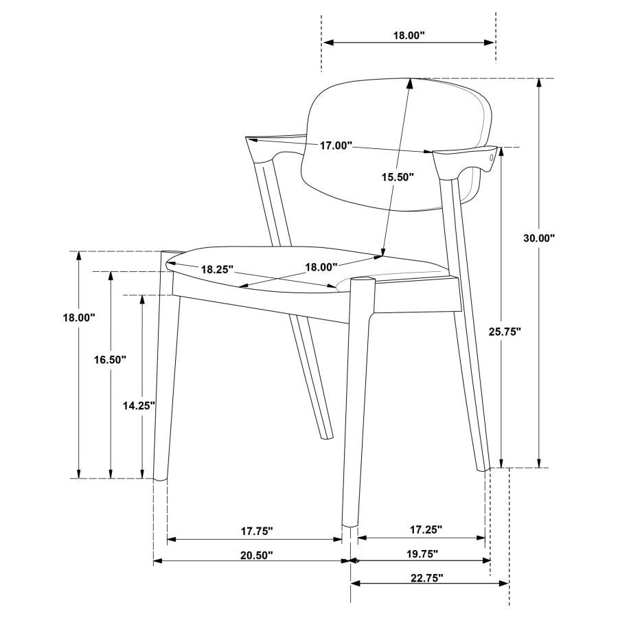 Walnut & Gray Mid-Century Inspired Dining Chair Set