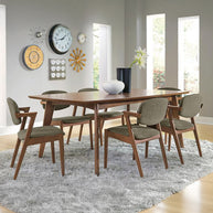 Walnut & Gray Mid-Century Inspired Dining Chair Set