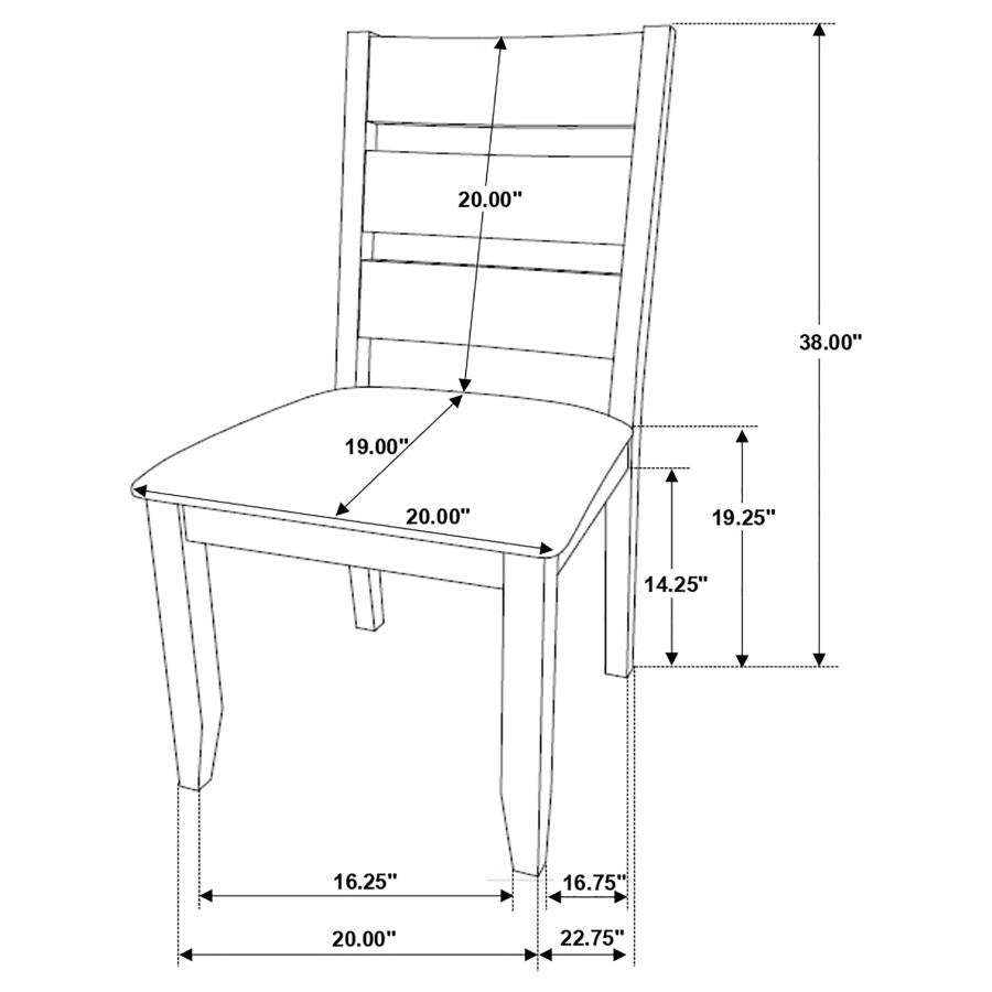 Gray & Nutmeg Ladder Back Dining Chair Set of two