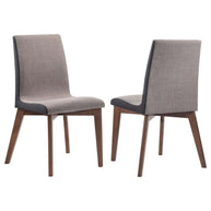 Gray & Walnut Mid-Century Flair Dining Chair Set