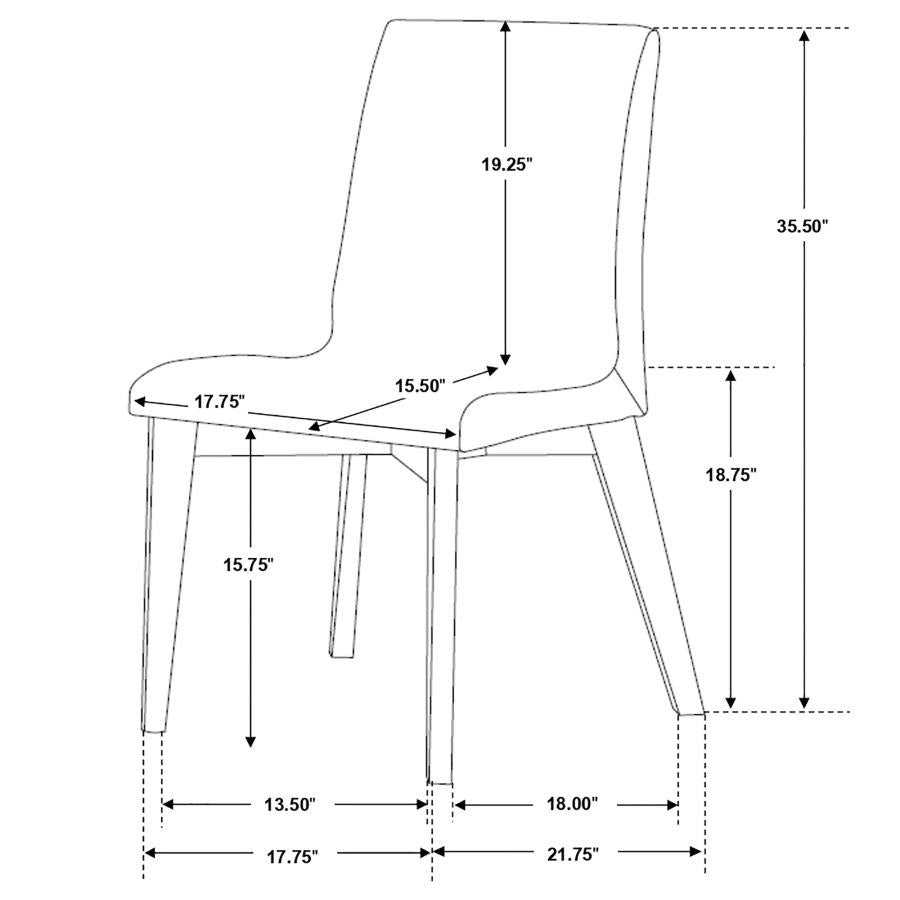 Gray & Walnut Mid-Century Flair Dining Chair Set
