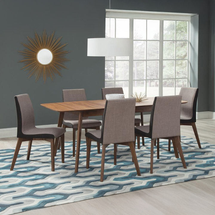 Gray & Walnut Mid-Century Flair Dining Chair Set