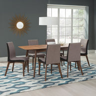 Gray & Walnut Mid-Century Flair Dining Chair Set